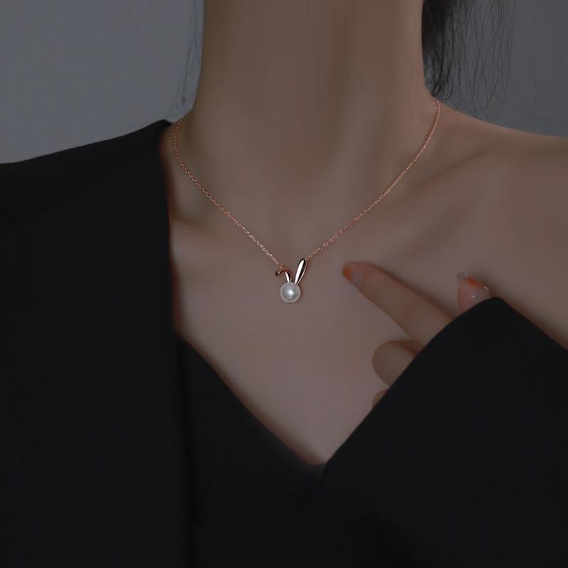 Cute Rabbit Pearl Pendant Neck - Women Accessories Meaning recension och pris