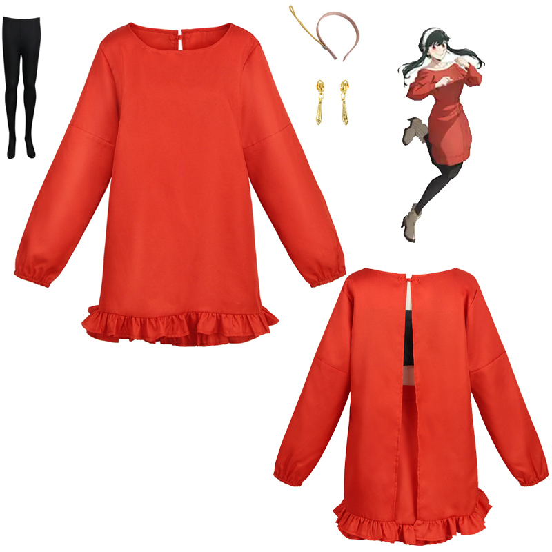 Yor Forger Daily Cosplay Costu - Women'S Red Accessories recension och pris