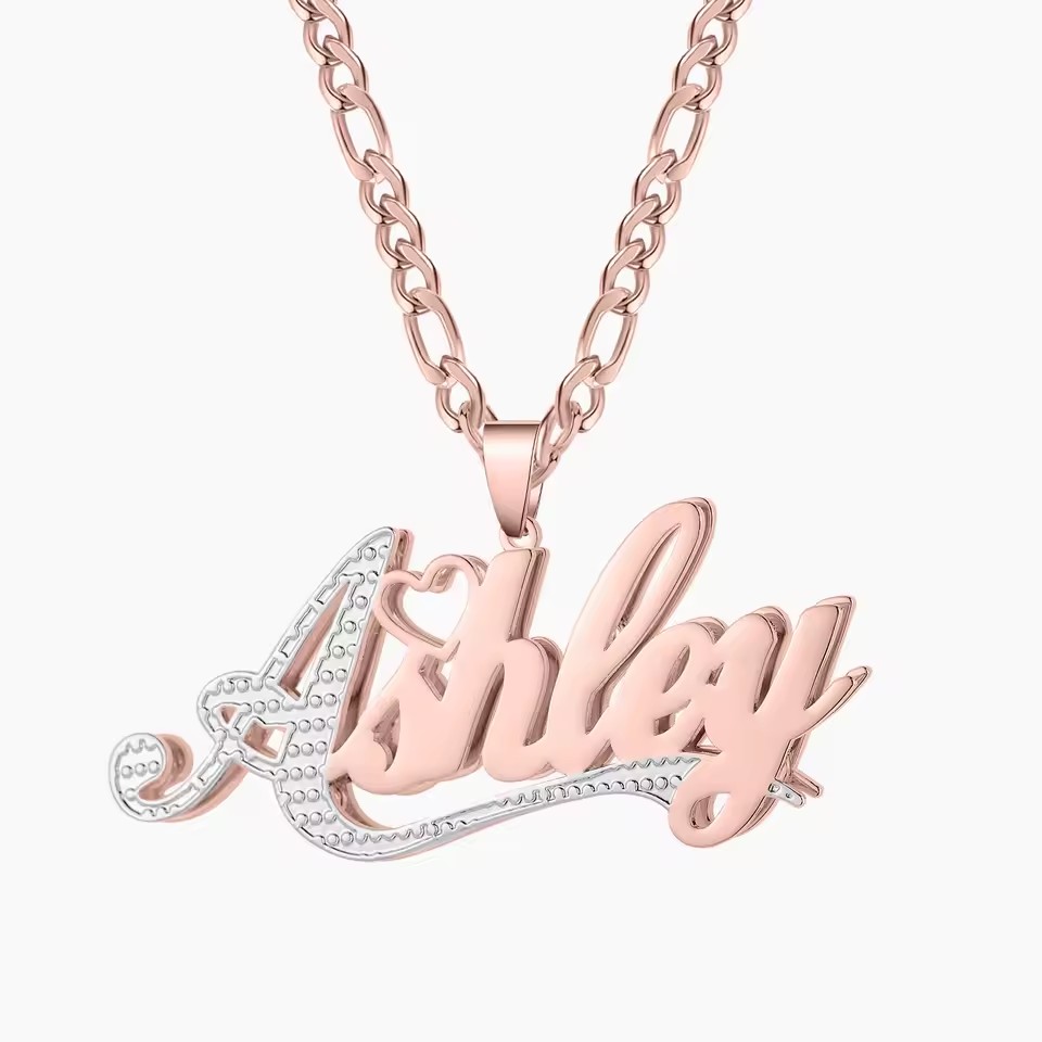 18K Gold Plated Name Custom Do - Layered Necklace Set recension och pris