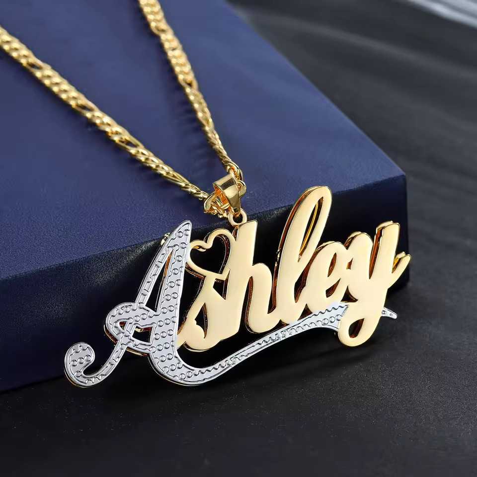 18K Gold Plated Name Custom Do - Layered Necklace Set recension och pris
