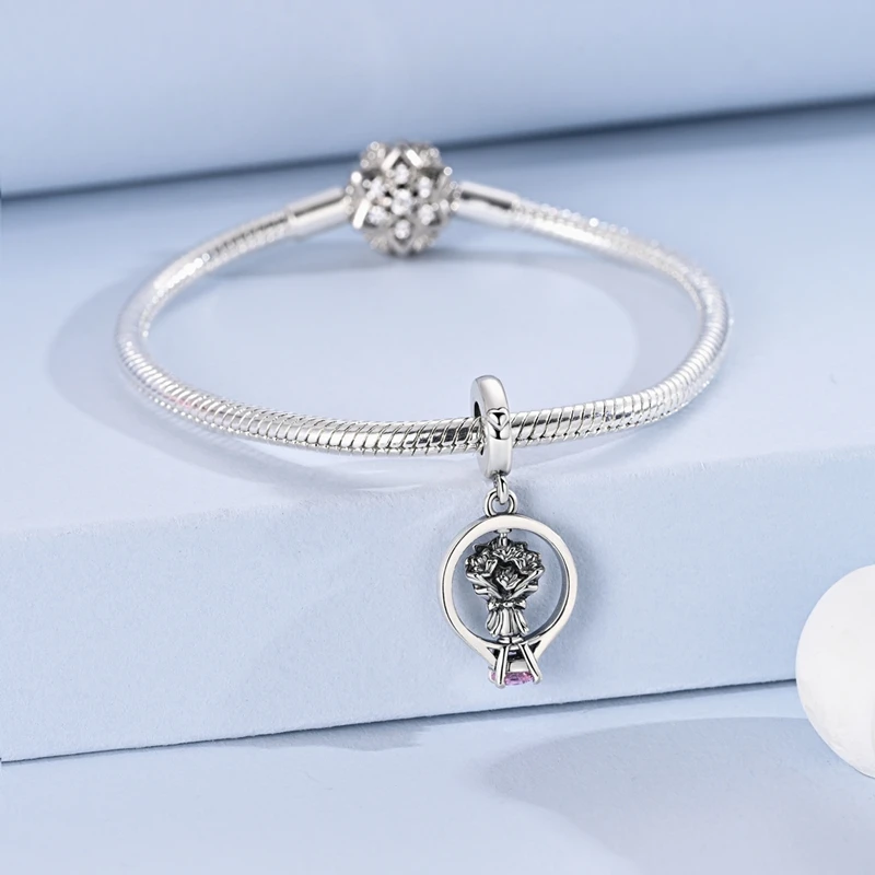 925 Silver Charm Bead Rotatabl - Women Accessories Bouquet recension och pris