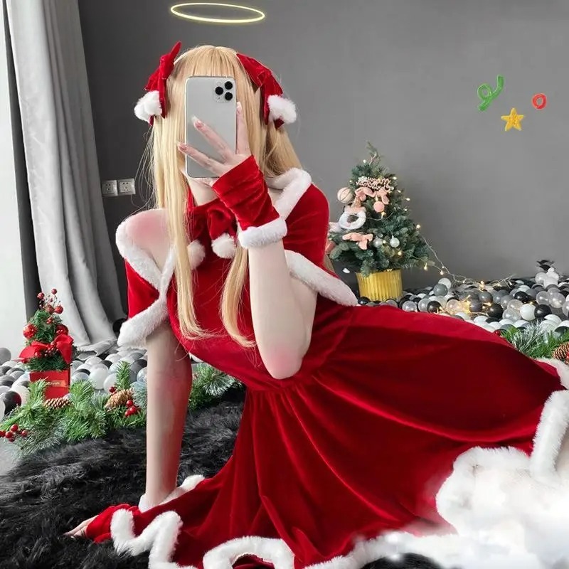 Christmas Cosplay Costume Dres - Women'S Red Accessories recension och pris