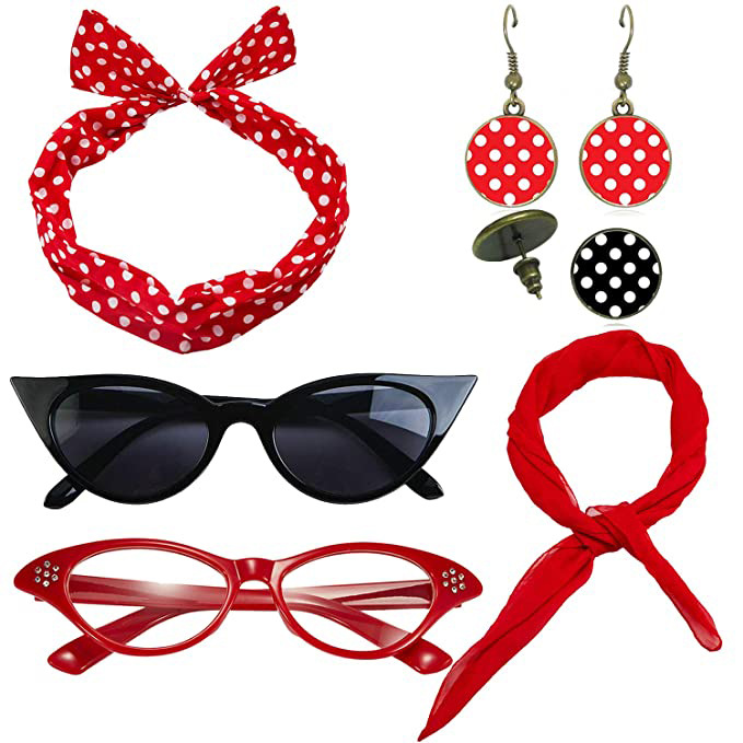 50s 80s Disco Party Costume Ac - Women'S Accessories In The 1950S recension och pris