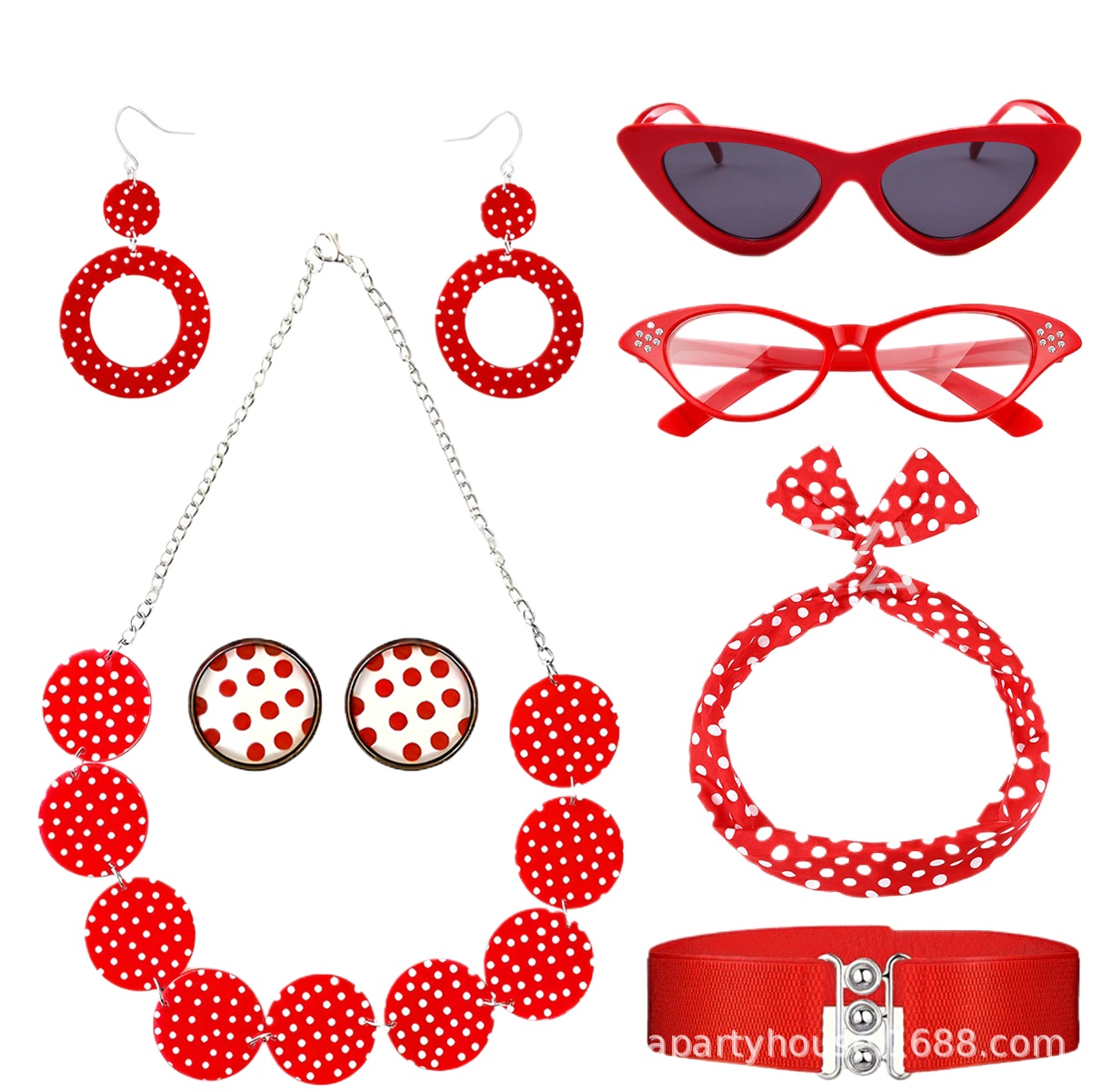 50s 80s Disco Party Costume Ac - Women'S Accessories In The 1950S recension och pris
