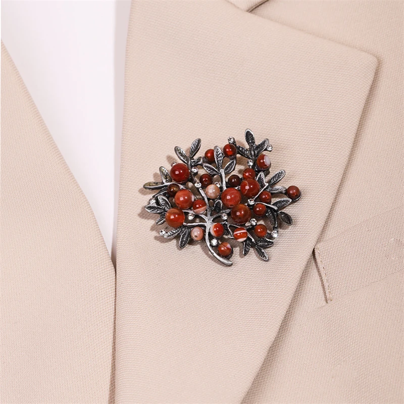 Red Rhinestone Trees Brooch Na - Women Accessories Bouquet recension och pris