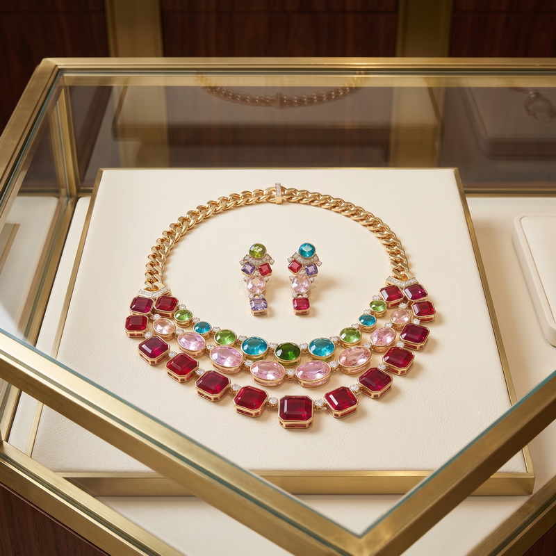 Europe America Style Earrings  - Layered Necklace Set recension och pris