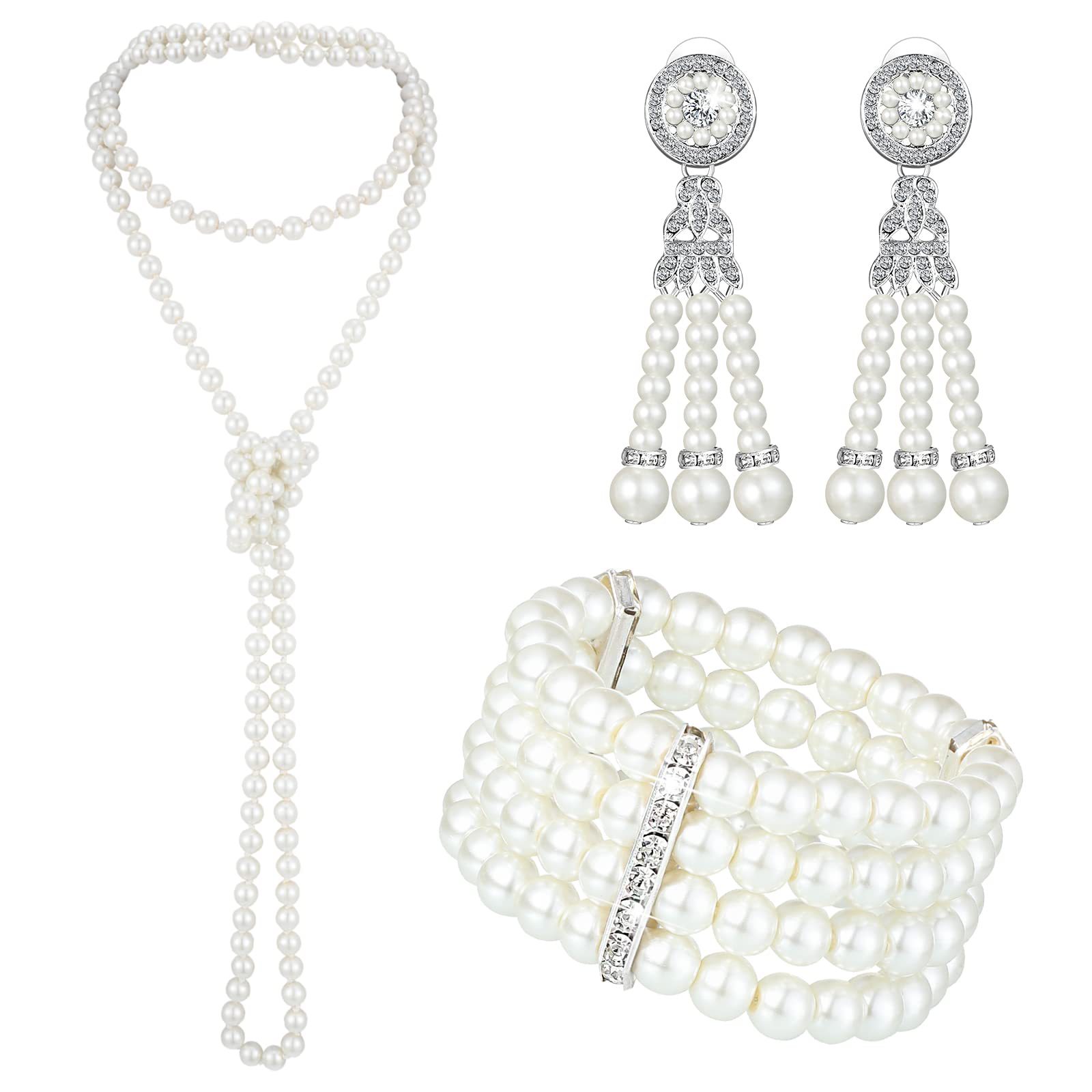 3-piece Set of Long Pearl Neck - Women'S Accessories In The 1950S recension och pris