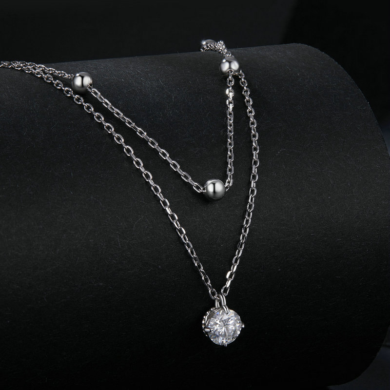 Bamoer U 0.5CT Moissanite Neck - Layered Necklace Set recension och pris