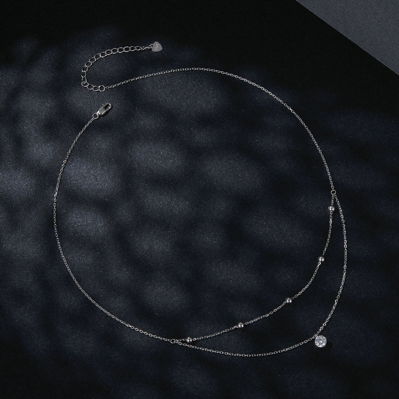 Bamoer U 0.5CT Moissanite Neck - Layered Necklace Set recension och pris