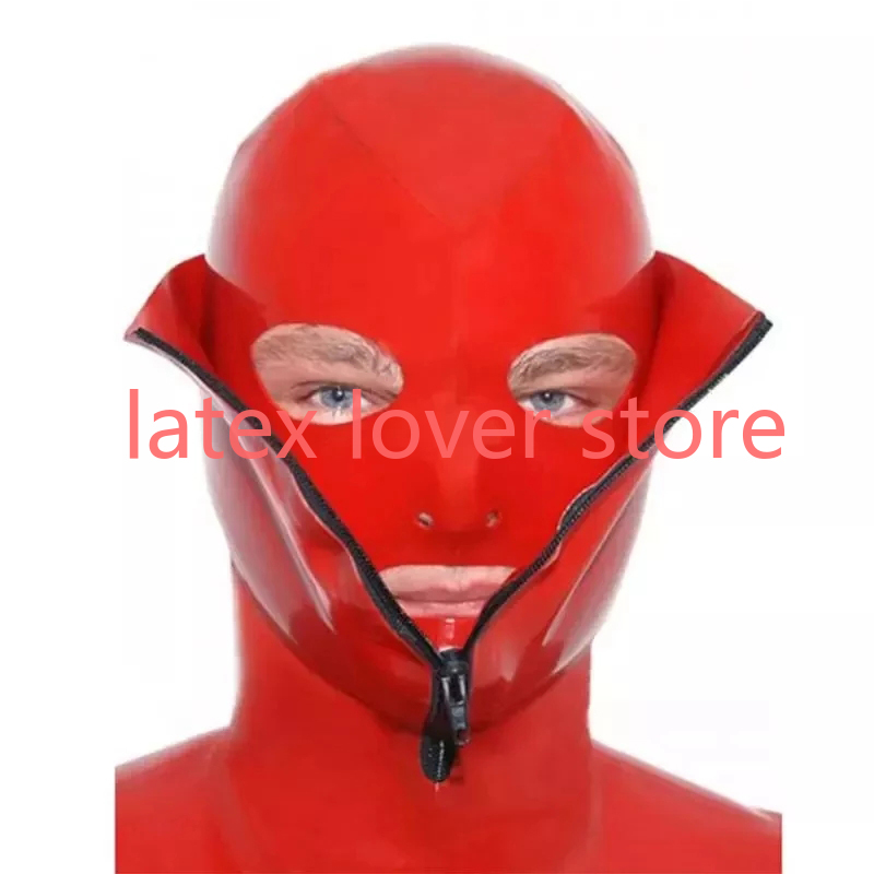 Sexy Red Latex Mask Rubber Hoo - Women'S Red Accessories recension och pris