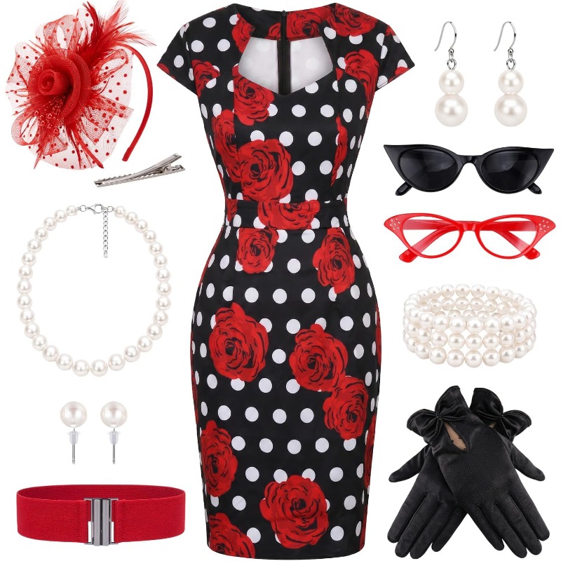 10PCS/SET Ladies Retro 1950s D - Women'S Accessories In The 1950S recension och pris